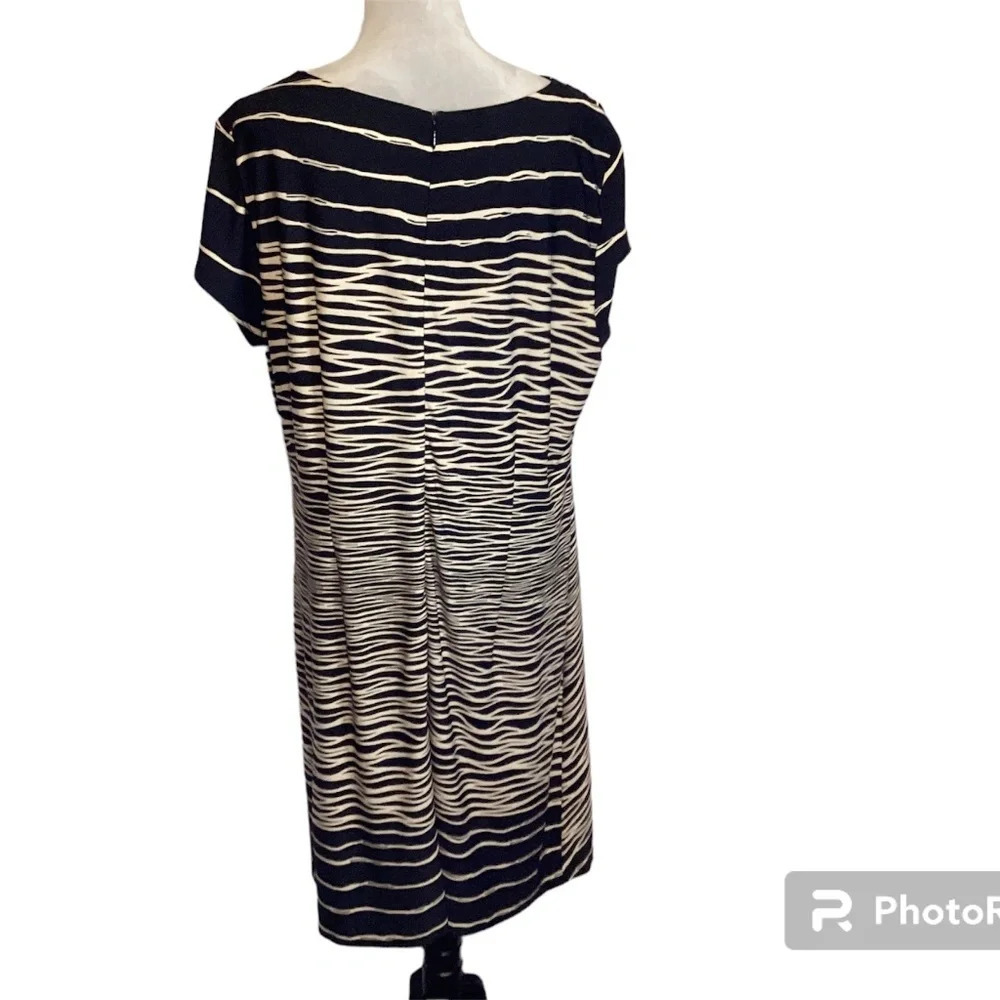 Coldwater Creek Dress  Black & Tan Abstract Office Business Career Womens SZ 18
